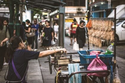 hawker, squid grill, street food, food, bangkok, thailand, brown street, hawker, street food, street food, street food, street food, street food